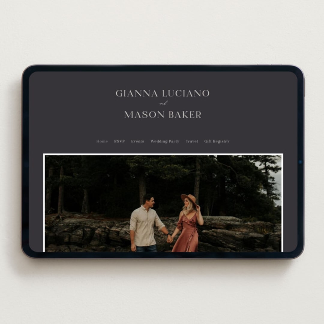 "Sector" - Wedding Website in Slate by Kaydi Bishop - Desktop Design