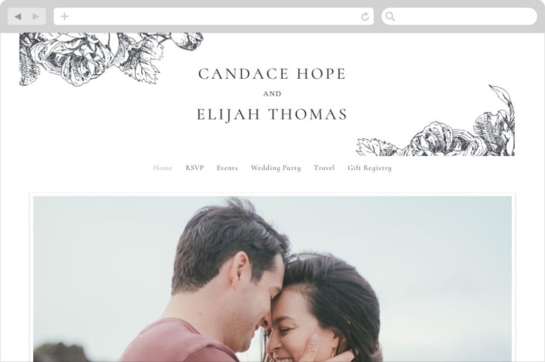 "Delicate" - Wedding Website in Pearl by Emily Sabol Goss - Desktop Design
