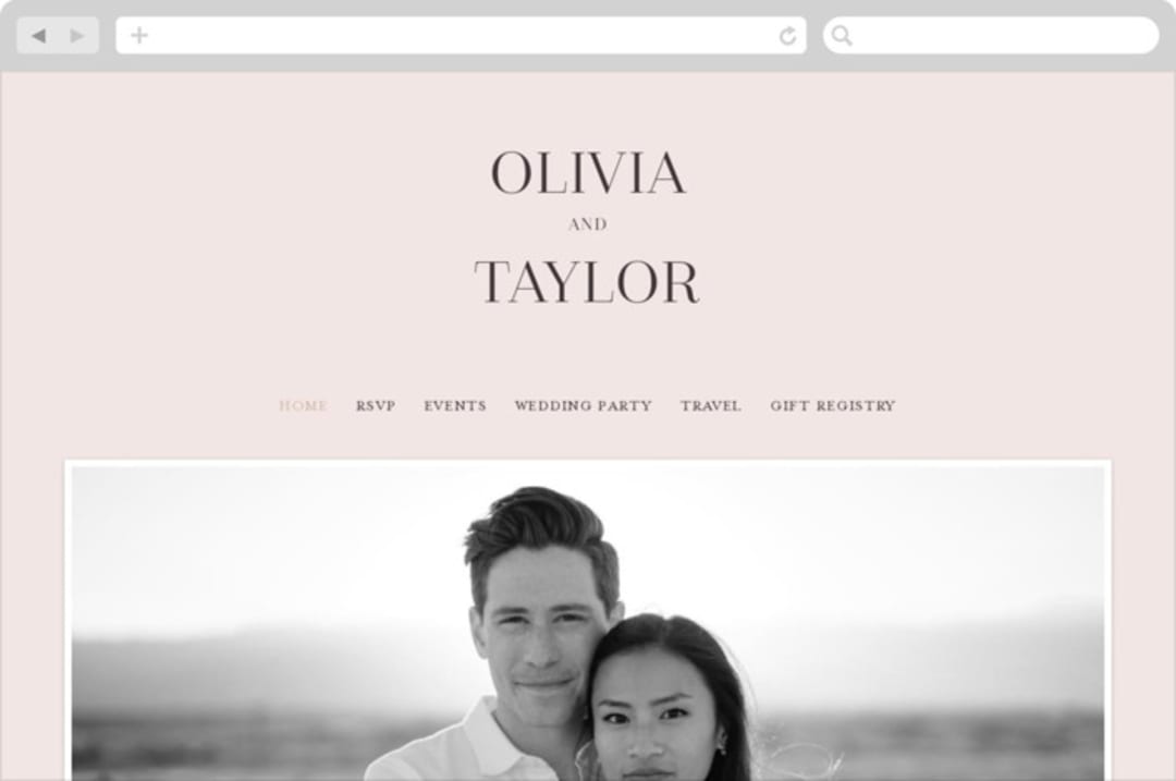"Eclectic" - Wedding Website in Dusty Rose by Vera Lim - Desktop Design