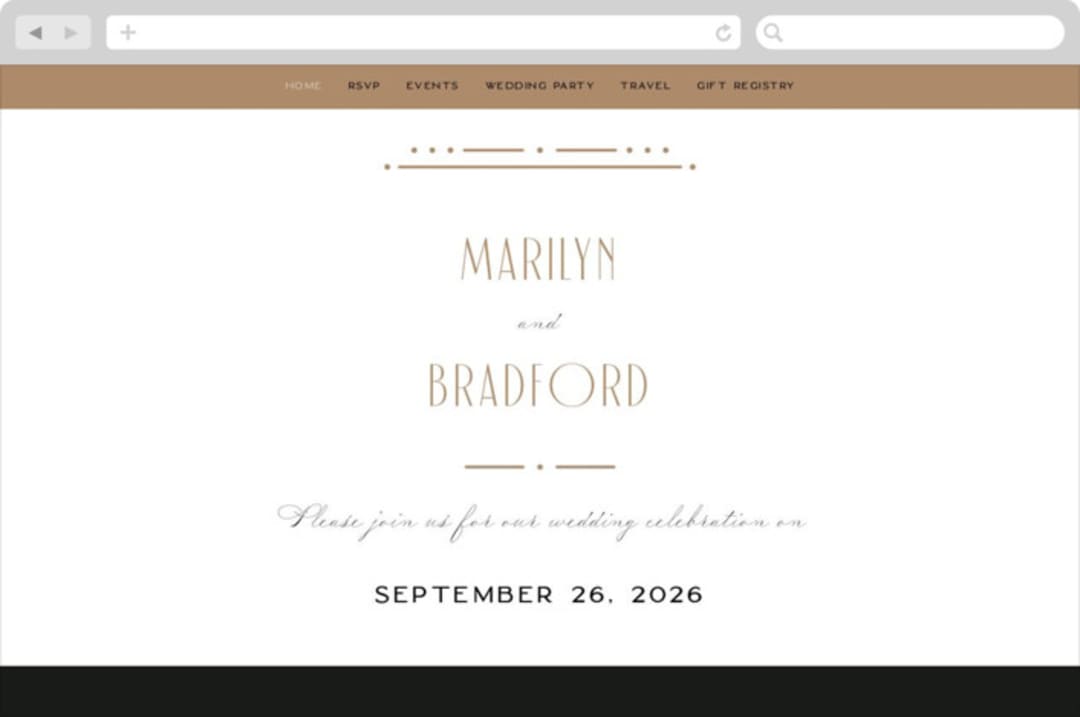 "Encapsulated" - Wedding Website in Black Tie by Hooray Creative - Desktop Design
