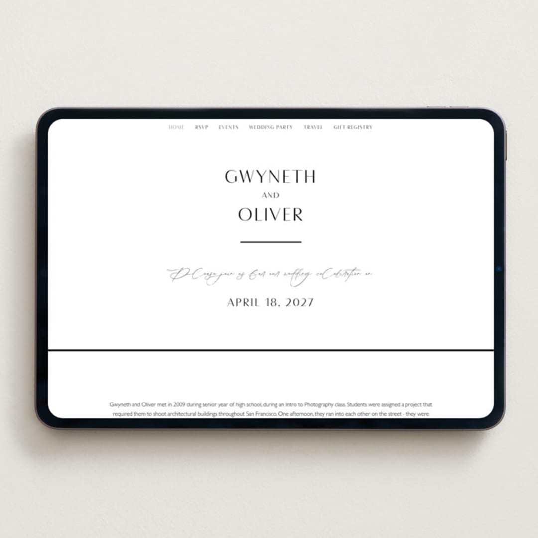 "Flip" - Wedding Website in Silk by Kelly Schmidt - Desktop Design