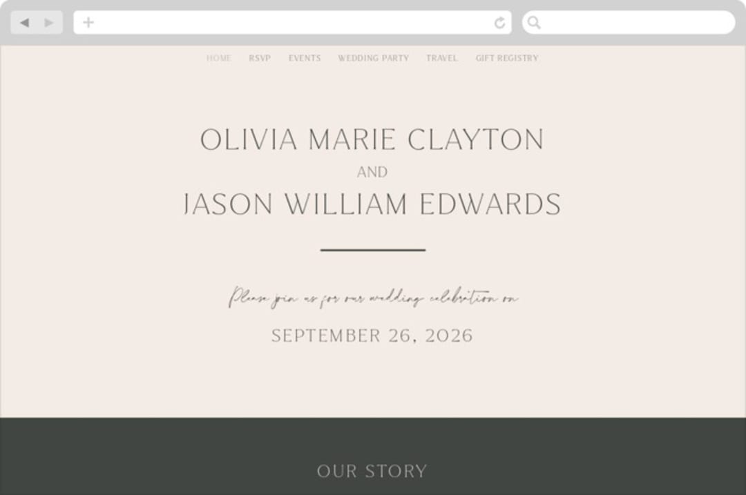 "Splendid" - Wedding Website in Ecru by Sandra Picco Design - Desktop Design