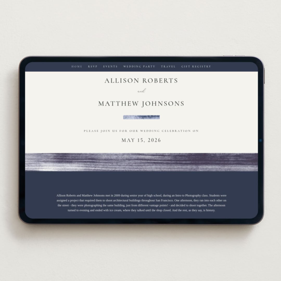 "Stillness" - Wedding Website in Horizon by Sumak Studio - Desktop Design