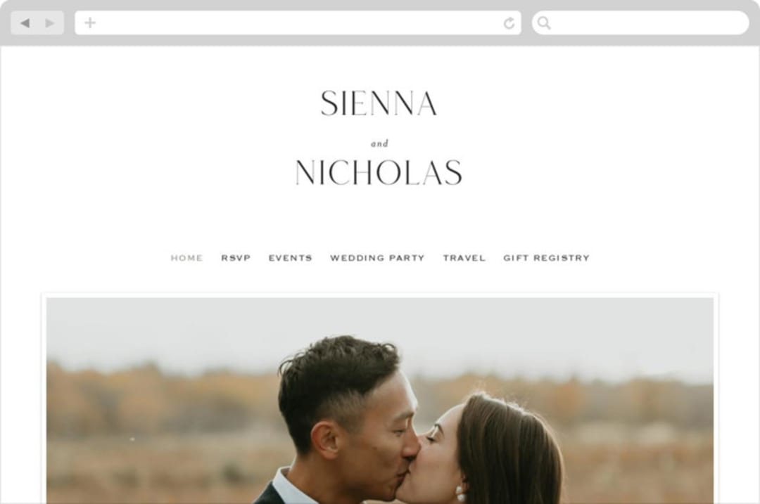 "More Than Words" - Wedding Website in Bridal White by Design Lotus - Desktop Design