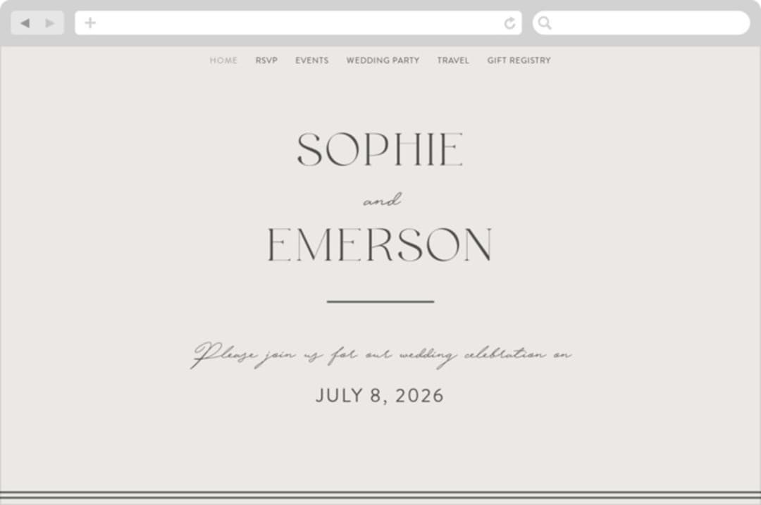 "classic names" - Wedding Website in Ivory by Susan Asbill - Desktop Design