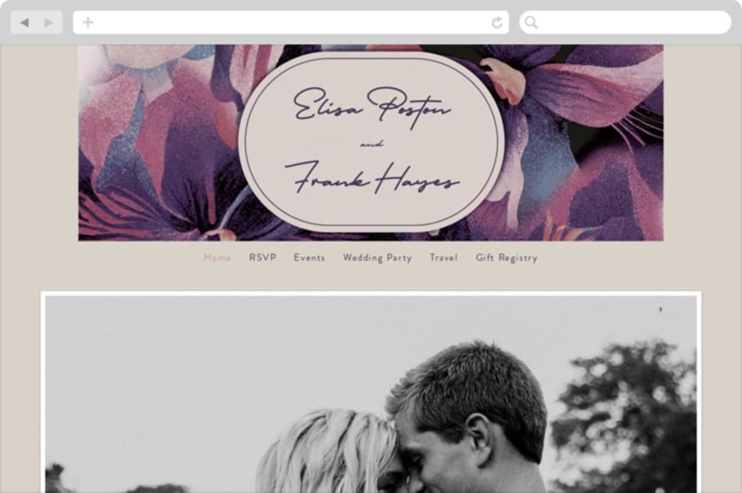 "Elisa" - Wedding Website in Orchid by Simona Camp - Desktop Design