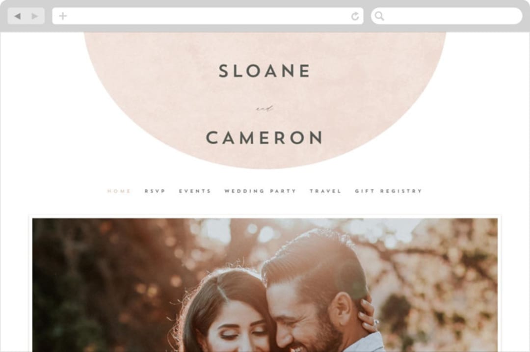 "Arched" - Wedding Website in Carnation by Brianne Larsen - Desktop Design