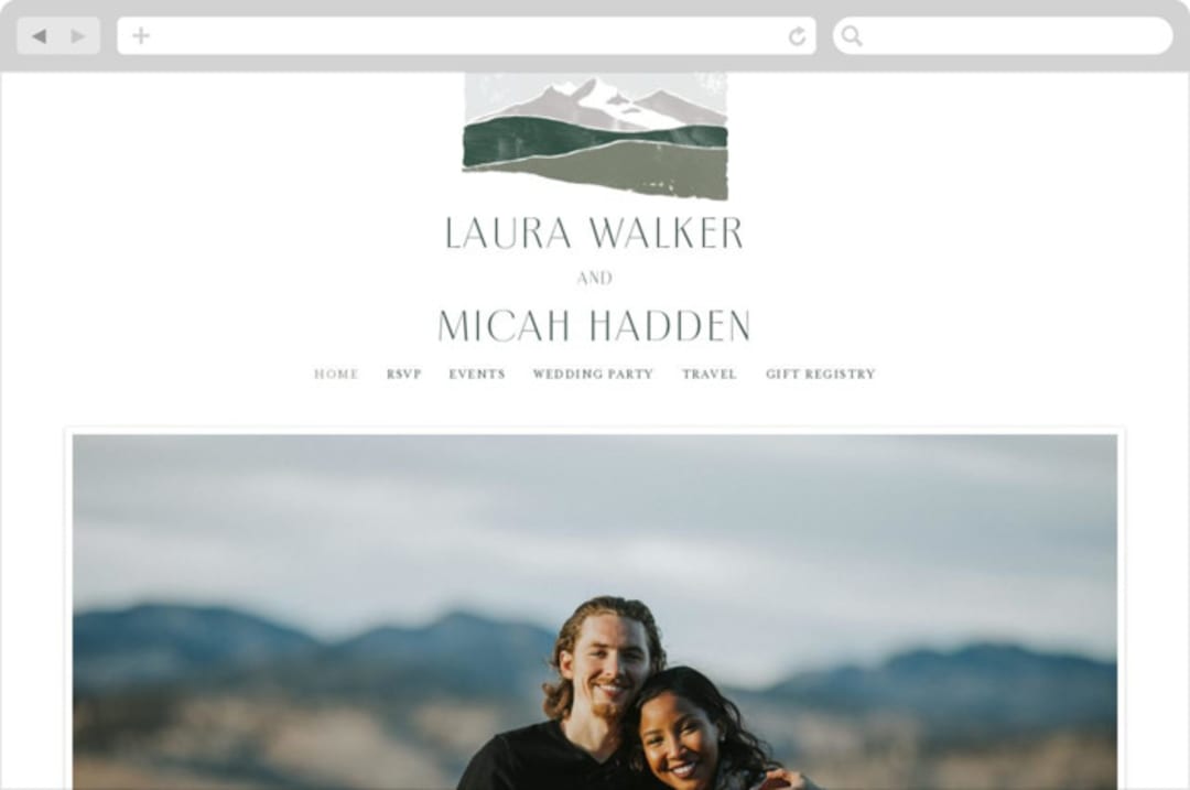 "Foothills" - Wedding Website in Grass by Alethea and Ruth - Desktop Design