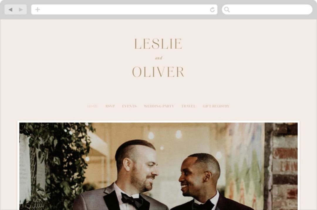 "Understated Elegance" - Wedding Website in Buttercream by Brandy Folse - Desktop Design