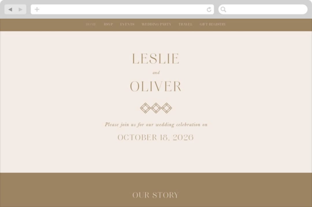 "Understated Elegance" - Wedding Website in Buttercream by Brandy Folse - Desktop Design