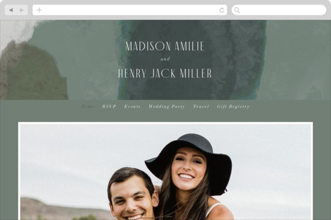"Verdant" - Wedding Website in Moss by Nicoletta Savod - Desktop Design