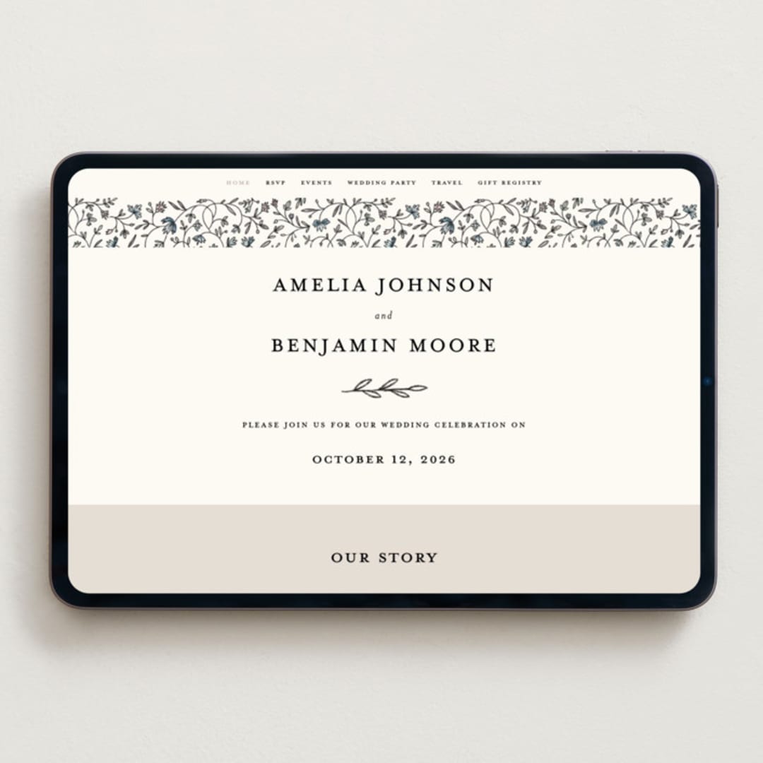 "Hansen" - Wedding Website in Almond by Stephanie Hawkes - Desktop Design