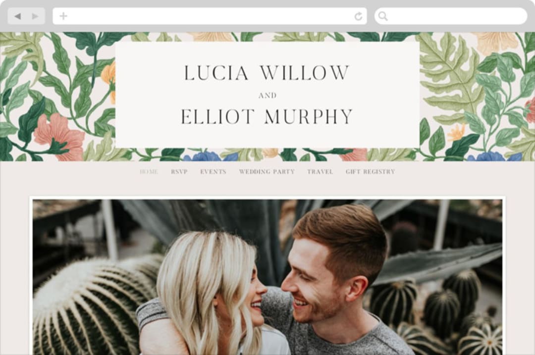 "Floral Garden" - Wedding Website in Garden by Elly - Desktop Design