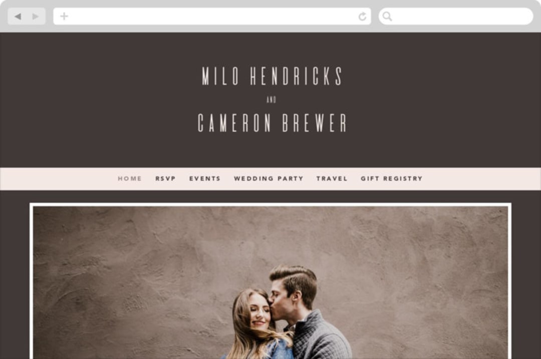 "Film" - Wedding Website in Coffee by JoAnn Jinks - Desktop Design