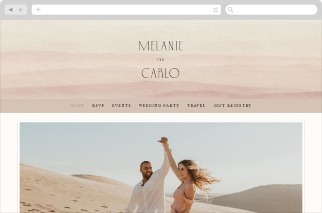 "desert dream" - Wedding Website in Sand by Maja Cunningham - Desktop Design