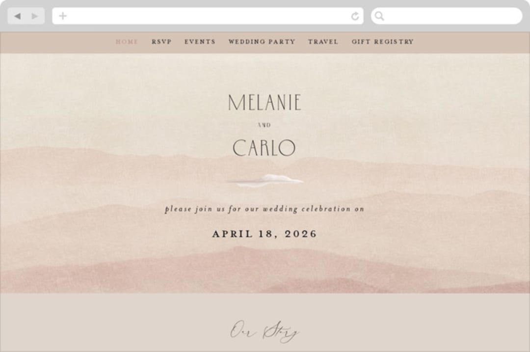"desert dream" - Wedding Website in Sand by Maja Cunningham - Desktop Design