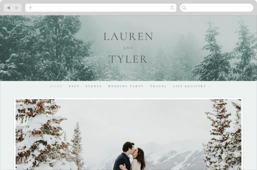 "winter's edge" - Wedding Website in Alpine by Eric Clegg - Desktop Design