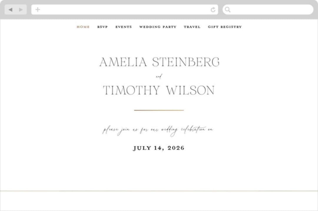 "Dashing" - Wedding Website in Pearl by Benita Crandall - Desktop Design