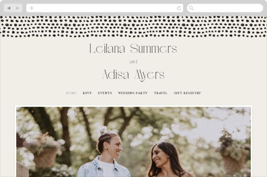 "Cadence" - Wedding Website in Ivory by Jennifer Wick - Desktop Design