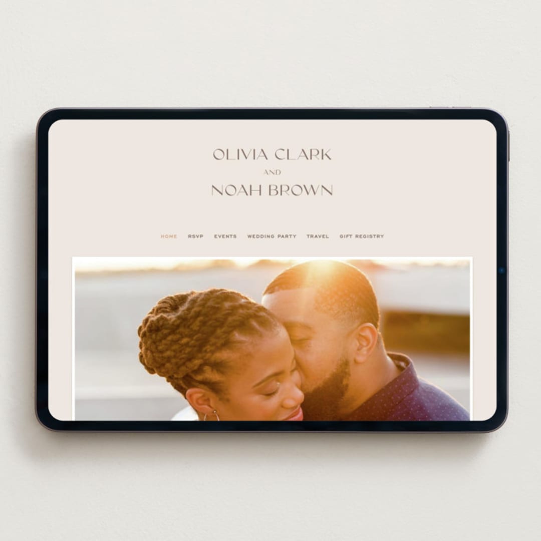 "Salted" - Wedding Website in Blush by Pixel and Hank - Desktop Design