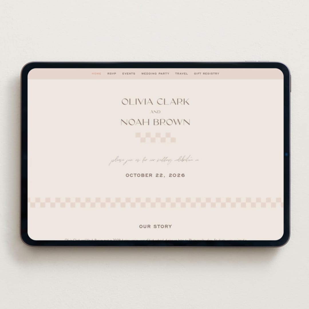 "Salted" - Wedding Website in Blush by Pixel and Hank - Desktop Design
