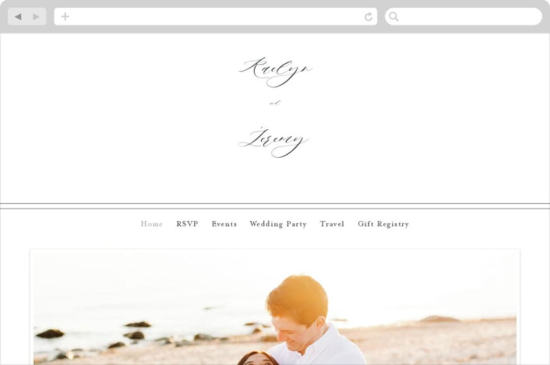 "Minimalist Photo" - Wedding Website in Ivory by Nicole Walsh - Desktop Design
