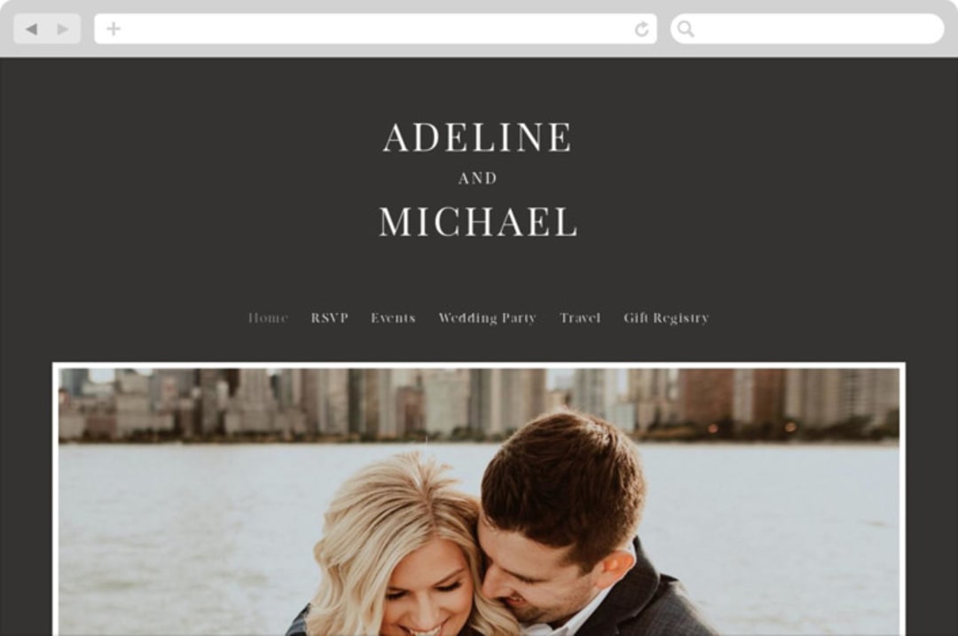 "Around the Way" - Wedding Website in Slate by That Girl Press - Desktop Design