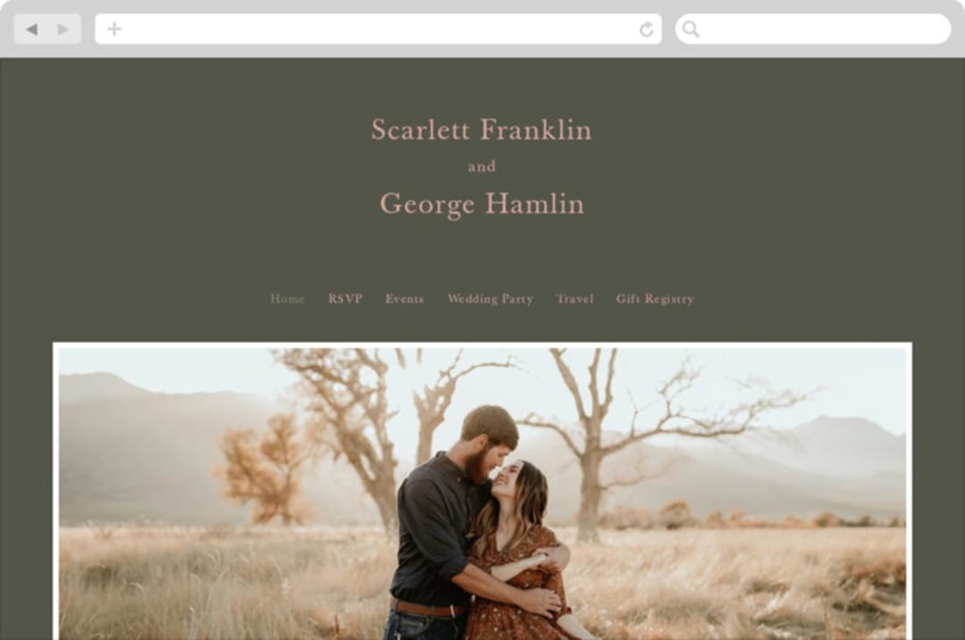 "Simple Type" - Wedding Website in Olive Branch by Stacey Meacham - Desktop Design