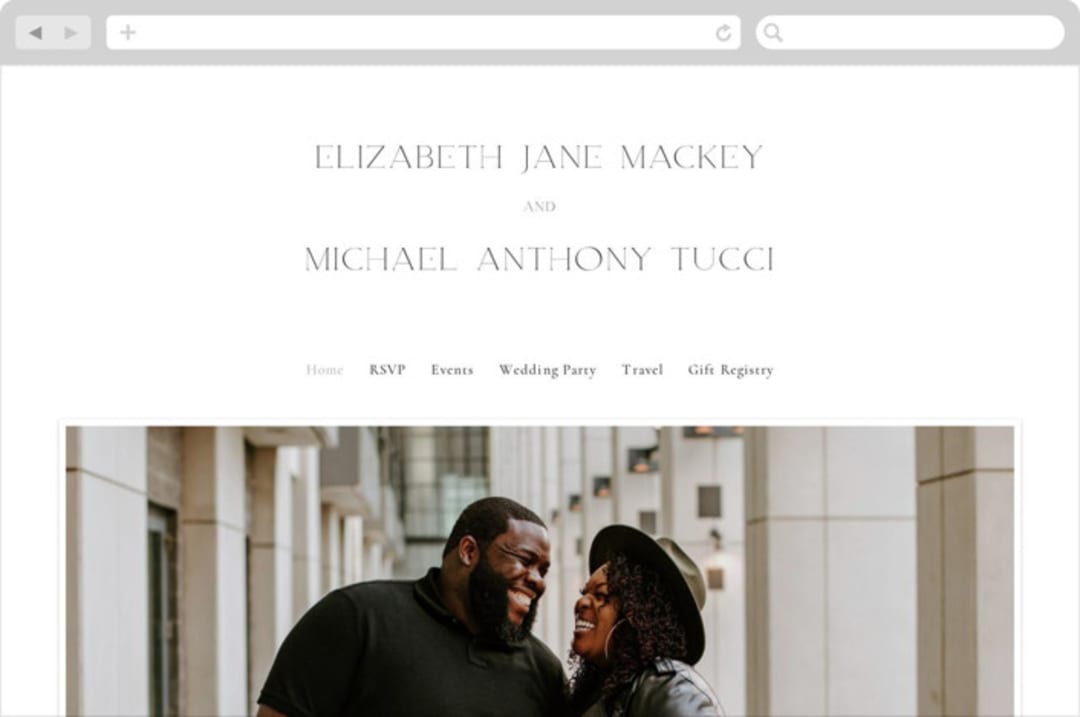 "Symphony" - Wedding Website in Pearl by Jackie Mangiolino - Desktop Design