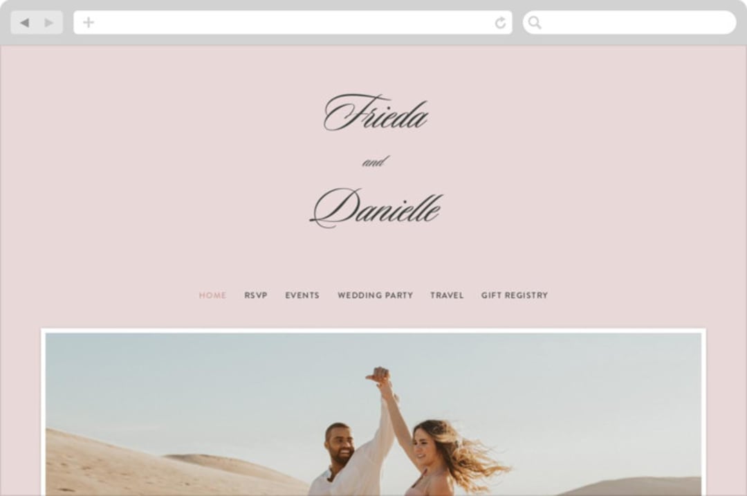 "Modern Squares" - Wedding Website in Flamingo by FRANI - Desktop Design