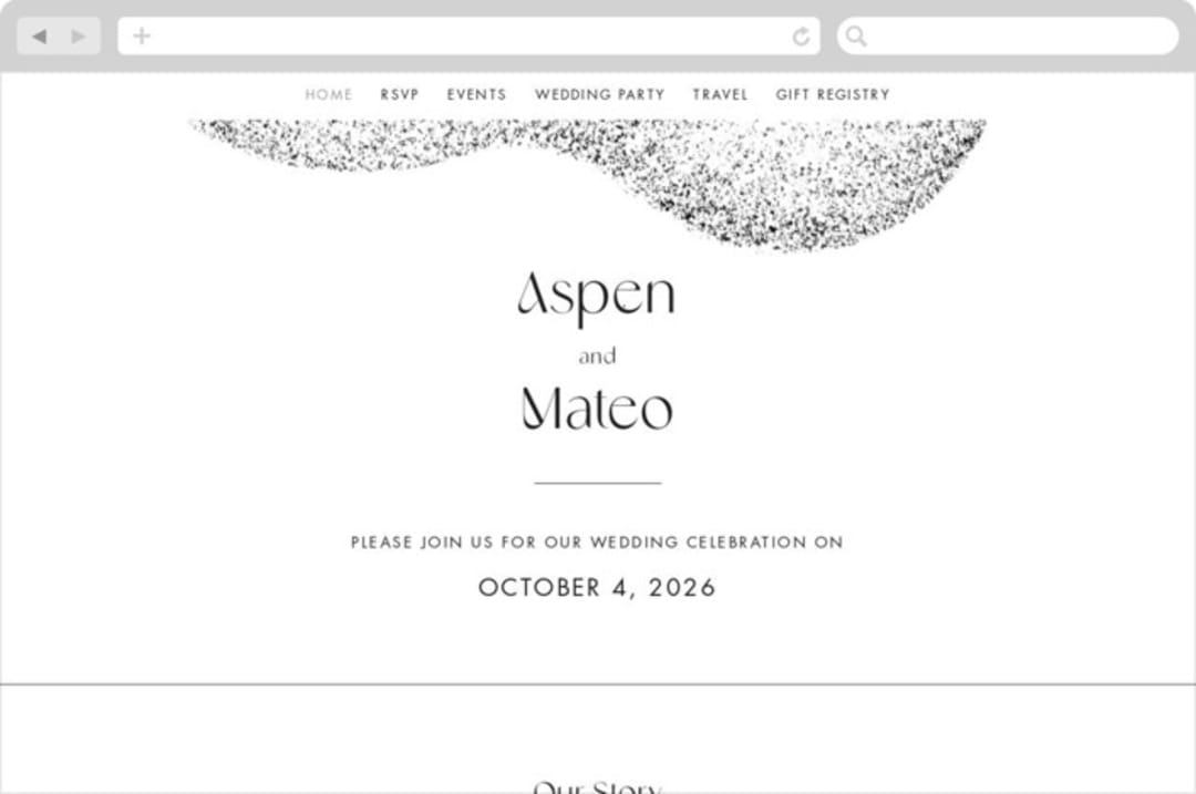 "Forever" - Wedding Website in Ink by Blustery August - Desktop Design