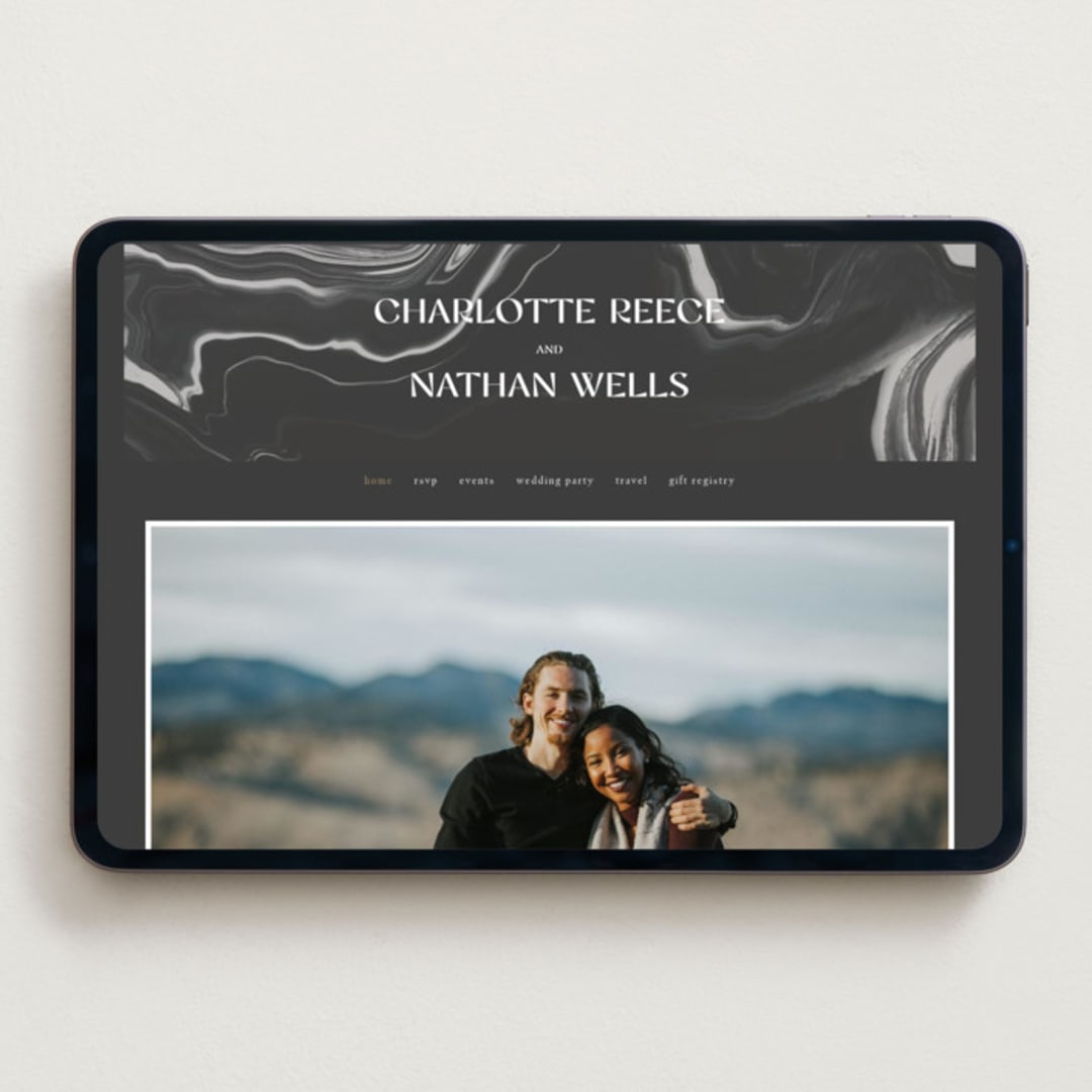"marbled agate" - Wedding Website in Iron by Kimberley Henze - Desktop Design