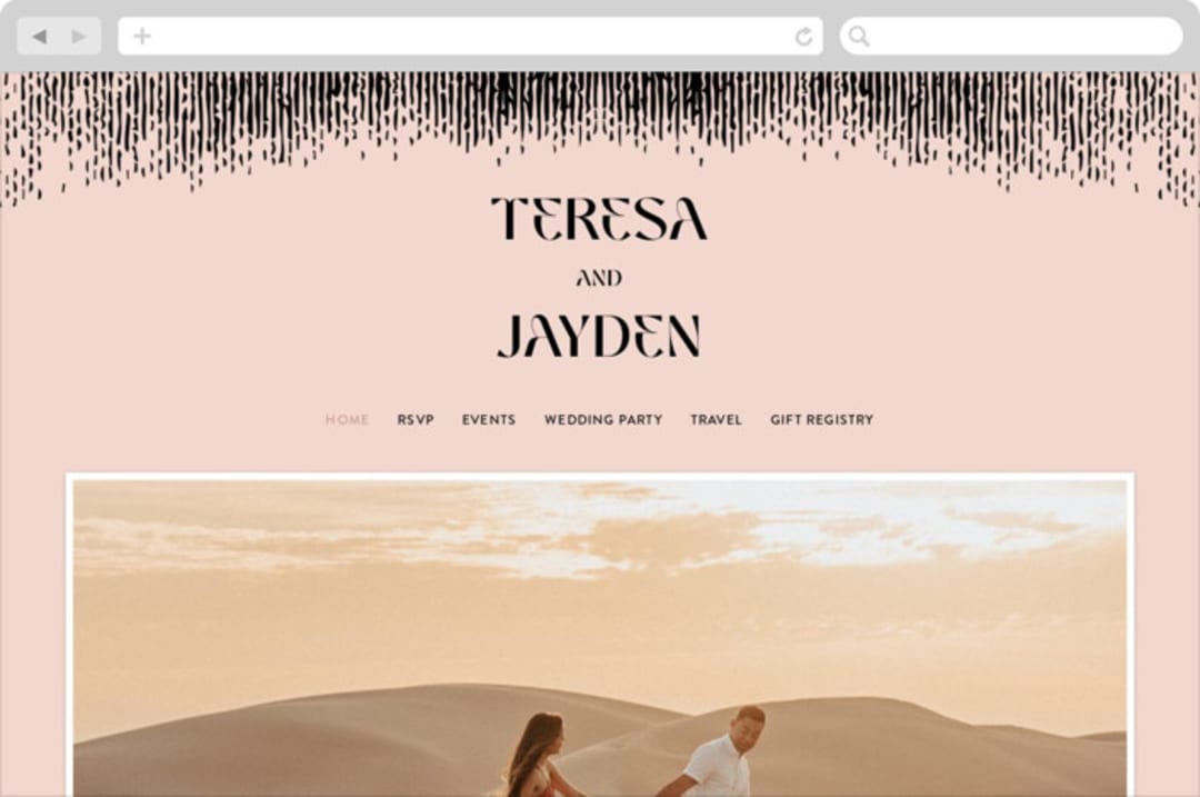 "The Grid" - Wedding Website in Rosebud by Mansi Verma - Desktop Design