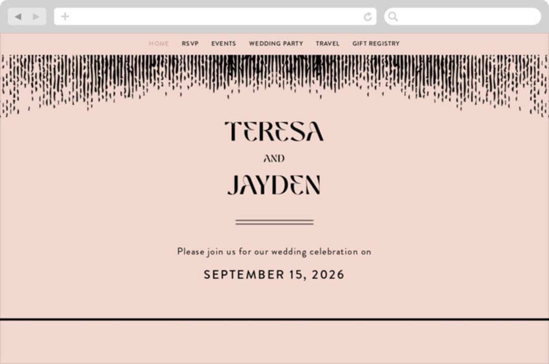 "The Grid" - Wedding Website in Rosebud by Mansi Verma - Desktop Design