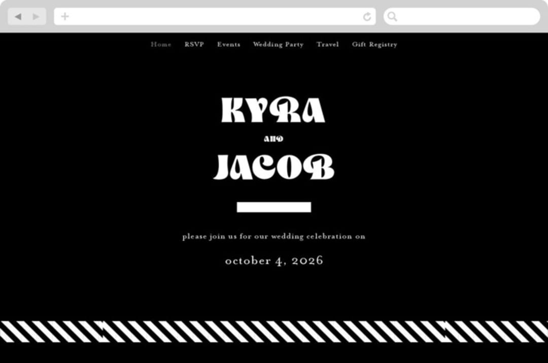 "boba" - Wedding Website in Onyx by Up Up Creative - Desktop Design