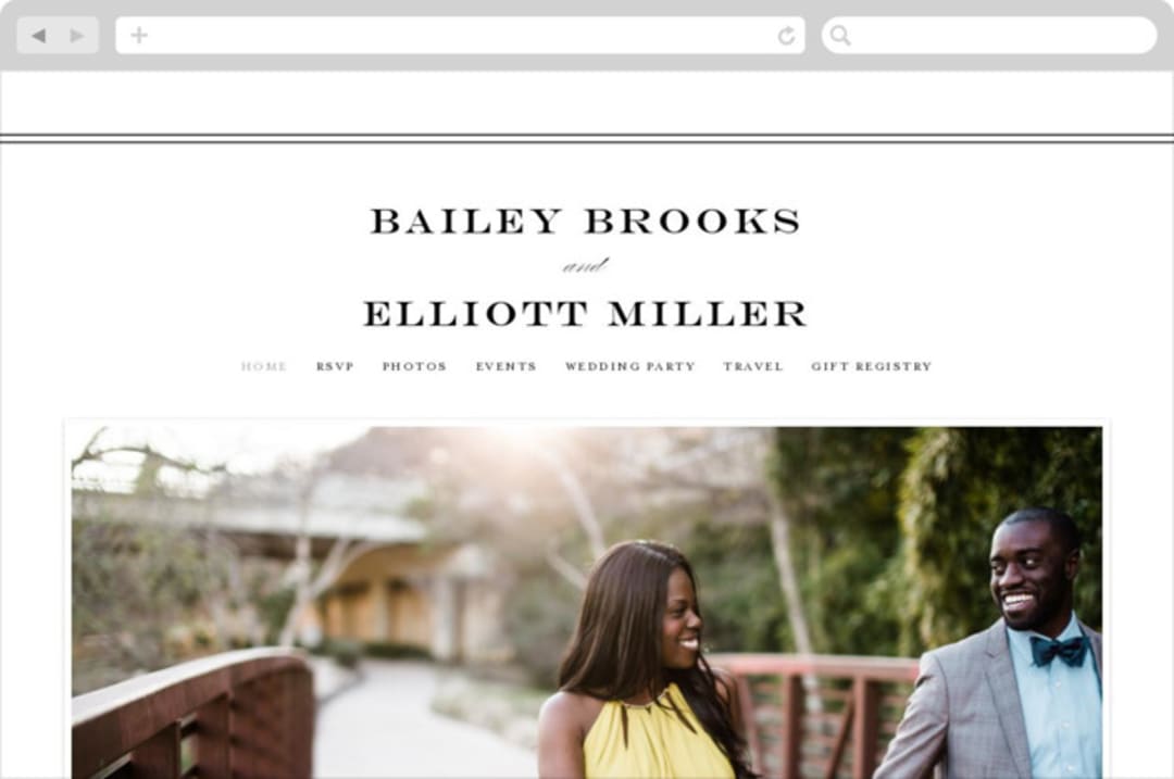 "Downtown" - Wedding Website in Onyx by Lauren Chism - Desktop Design