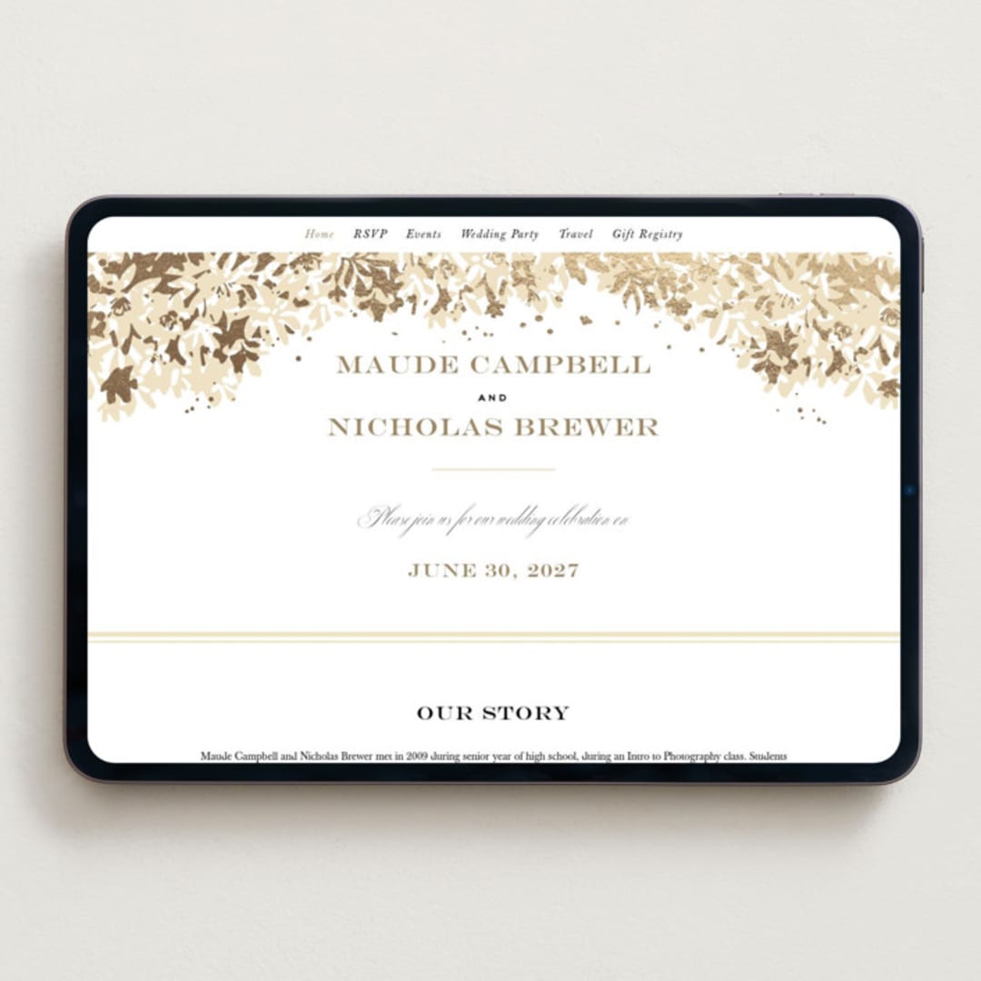 "Heritage" - Wedding Website in Honeysuckle by Leah Bisch - Desktop Design