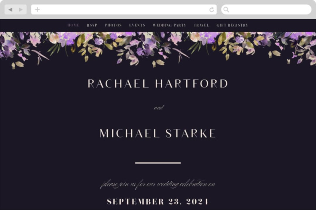 "goddess" - Wedding Website in Midnight by Lori Wemple - Desktop Design