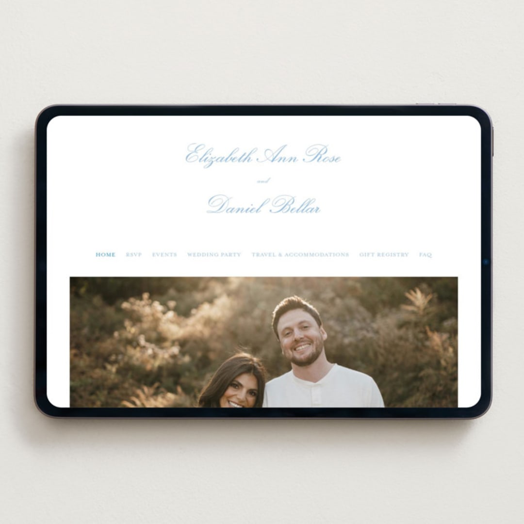 "Big Day" - Wedding Website in Sky Blue by Baumbirdy - Desktop Design