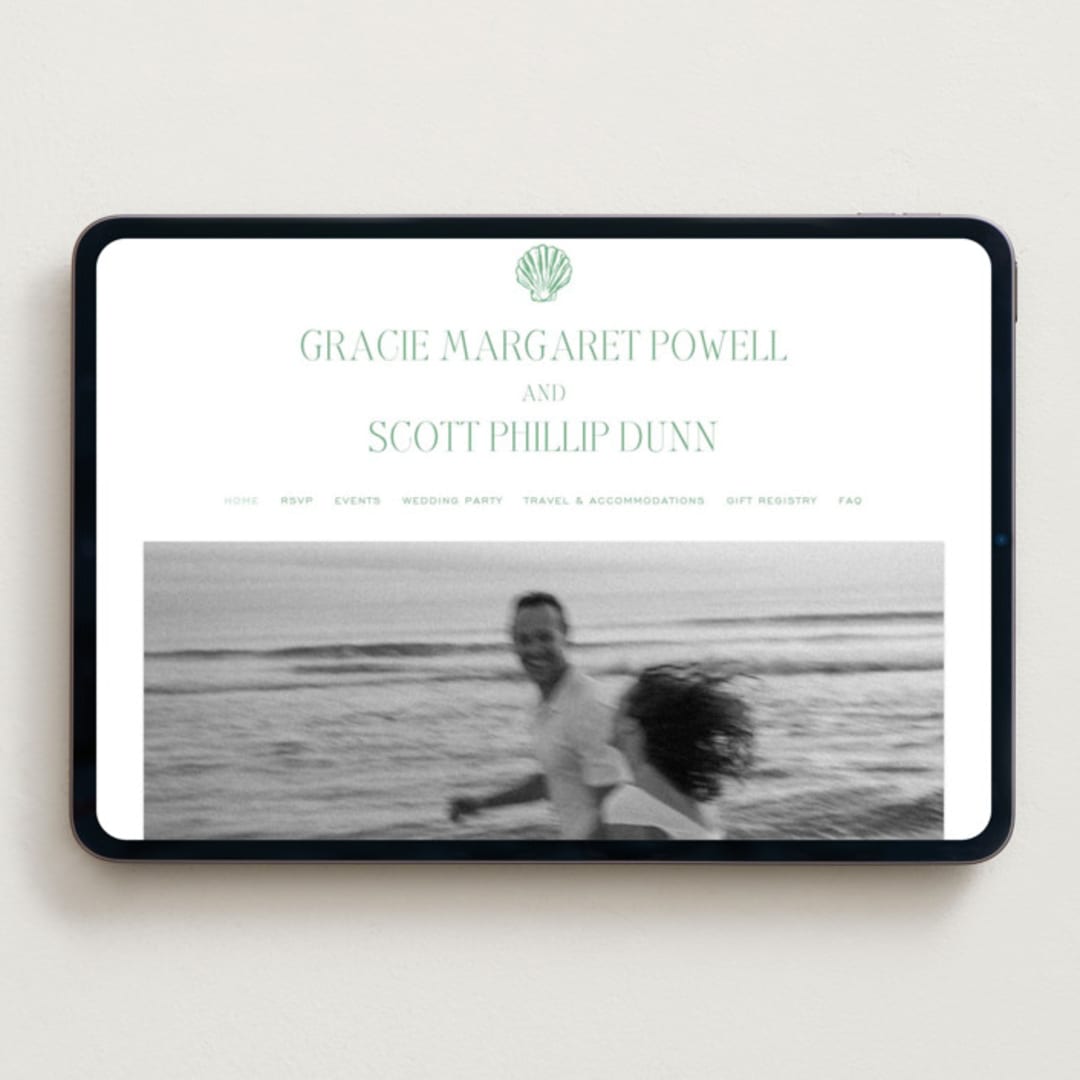 "Isle" - Wedding Website in Seafoam by Megan Davis - Desktop Design