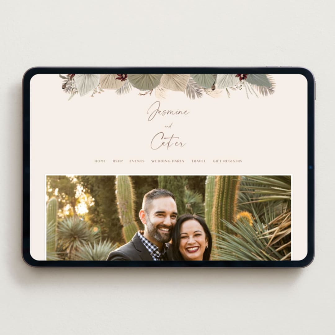 "Jasmine" - Wedding Website in Dusk by Susan Moyal - Desktop Design