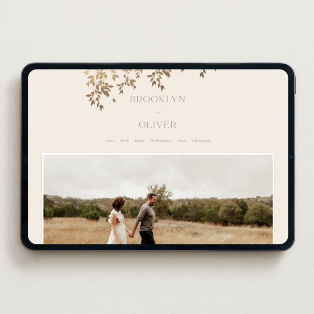"Everly" - Wedding Website in Latte by Kristie Kern - Desktop Design