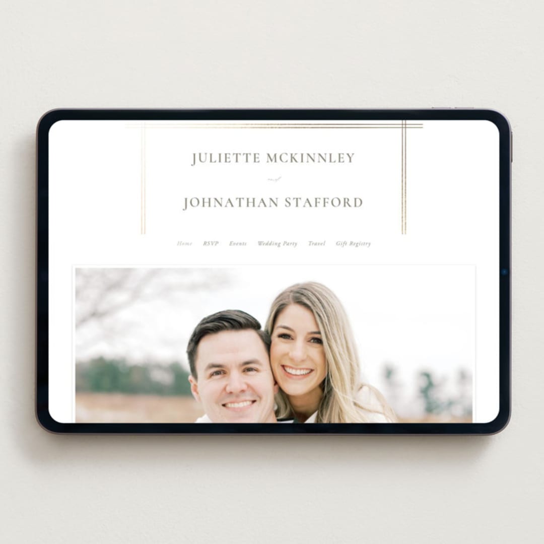 "Classic Line Frame" - Wedding Website in Silk by Wildfield Paper Co - Desktop Design