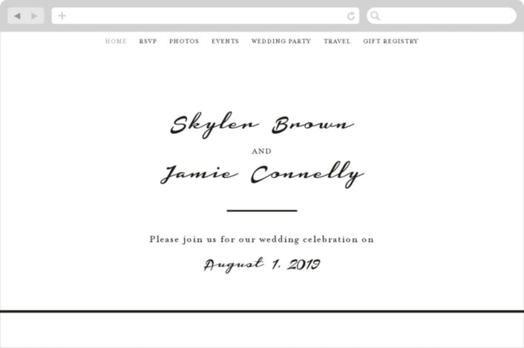 "Dressed in White" - Wedding Website in Cloud by Angela Garrick - Desktop Design