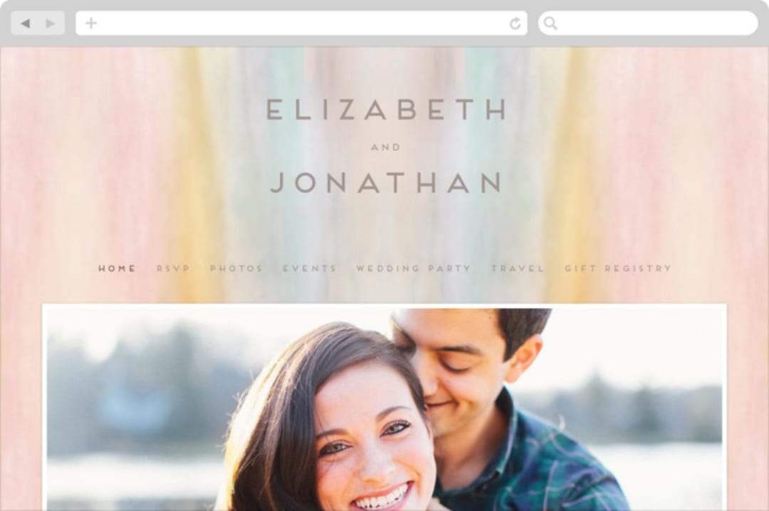 "Off Shore" - Wedding Website in Dawn by Grace Kreinbrink - Desktop Design