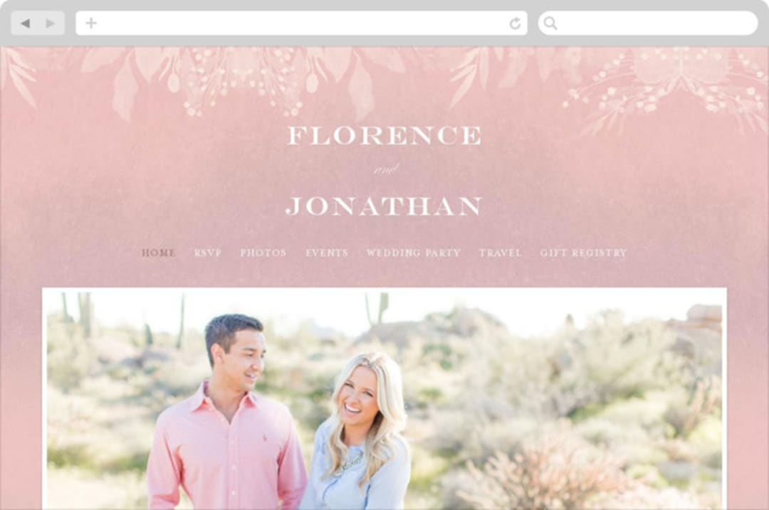 "Summer Bliss" - Wedding Website in Blush by Grace Kreinbrink - Desktop Design