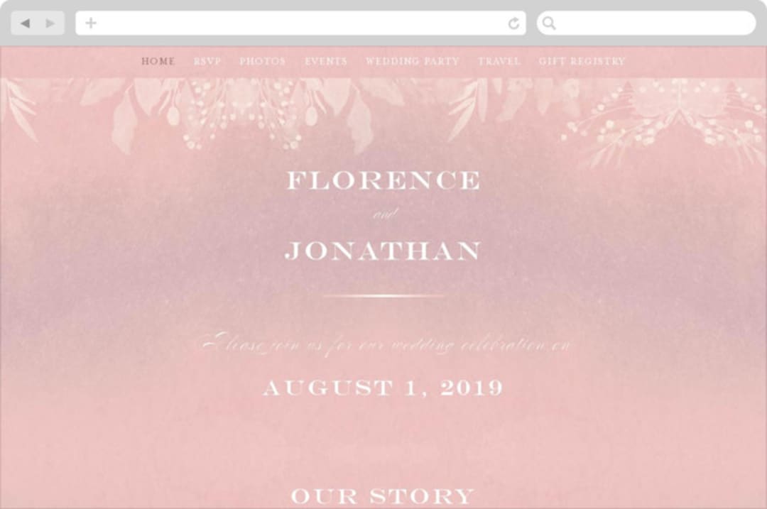 "Summer Bliss" - Wedding Website in Blush by Grace Kreinbrink - Desktop Design