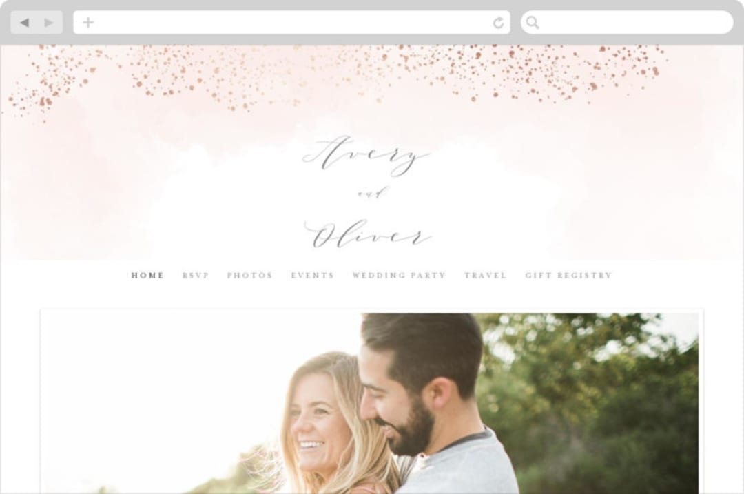 "Sparkling Champagne" - Wedding Website in Blush by Kristie Kern - Desktop Design