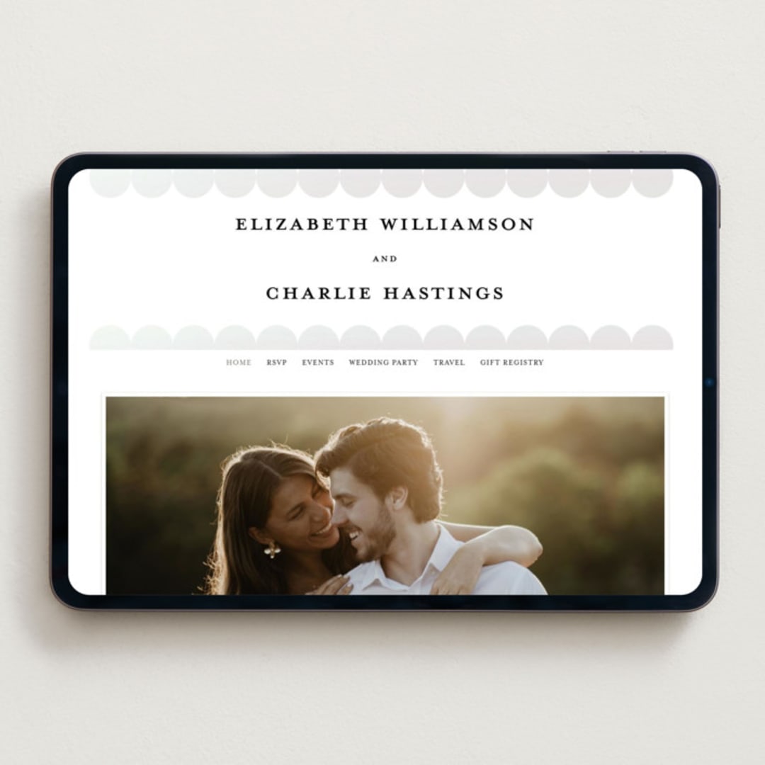 "Pearls" - Wedding Website in Silk by mo kelley - Desktop Design