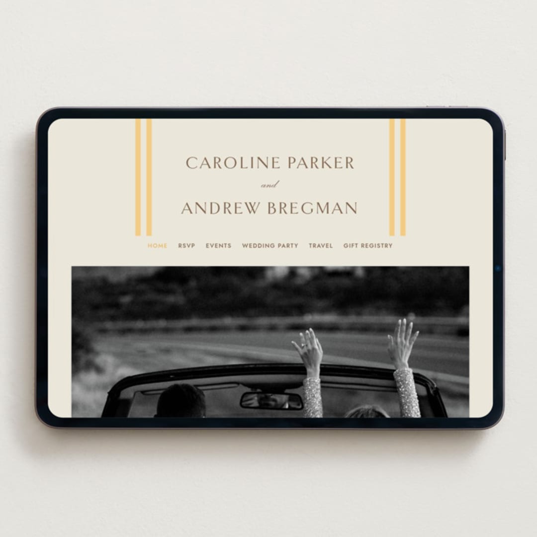 "Bocce" - Wedding Website in Melon by Megan Davis - Desktop Design